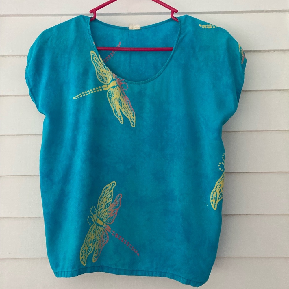 TIKA | Teal Dragonfly Top Size Small